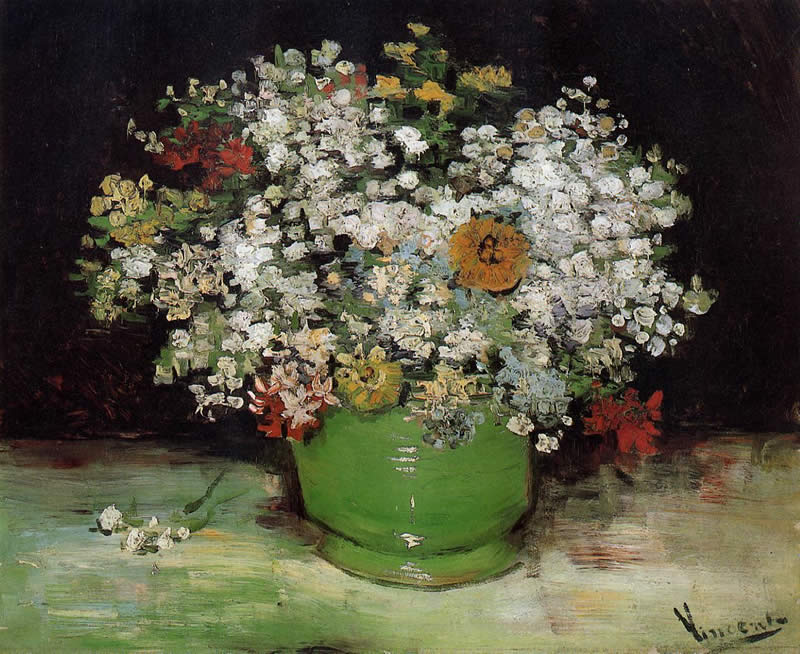 Vincent van Gogh Vase with Zinnias and Other Flowers